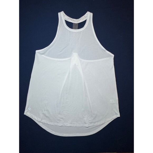 Athleta Incline Tank White‎ Gray Size Medium Power of She T-Back Racerback - Picture 1 of 11